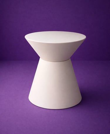 Mesa tipo cono blanca en fibra de vidrio 