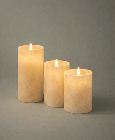velas decorativas en fibra de vidrio