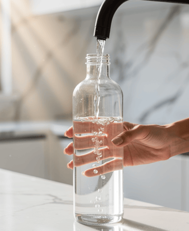 Préparation 01 Origin - remplissez une bouteille de 500 ml d'eau à température ambiante