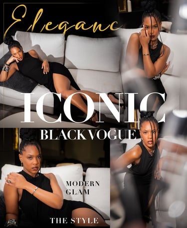 a woman in a black dress and a black dress