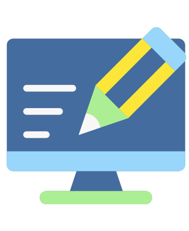 a computer monitor screen with a pencil and pencil on it