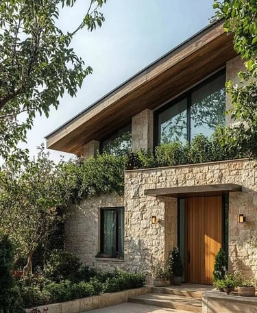 taş ev dış duvar kaplama öncesi ve sonrası görünüm