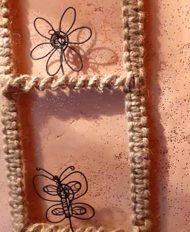fleurs animaux macramé