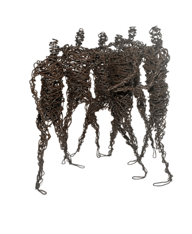 Les amis - sculpture fil de fer recuit Wilfrid Bricourt