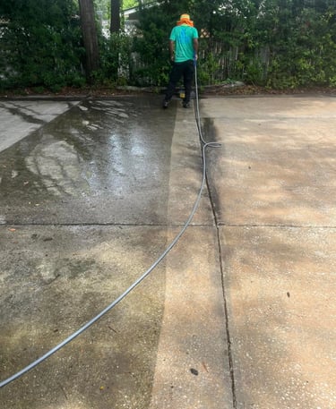 Pressure washing before and after Jacksonville Florida