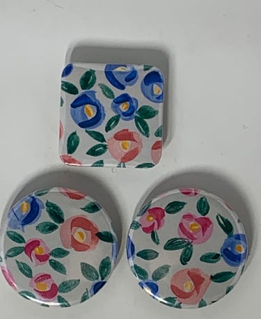 set of 3 flower magnets