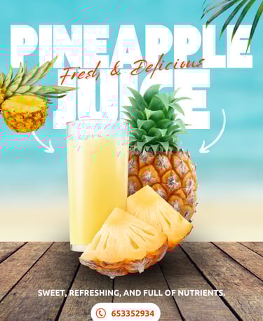 Pineapple juice advertisement banner