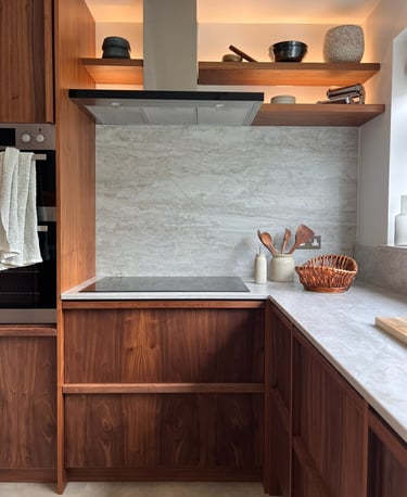 walnut japandi kitchen