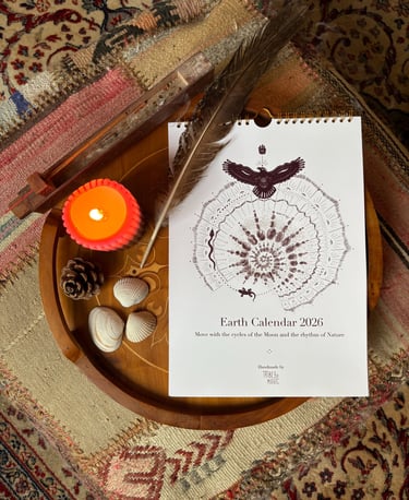 handmade art calendar 2026 earth ritual moon cycle nature rhythm