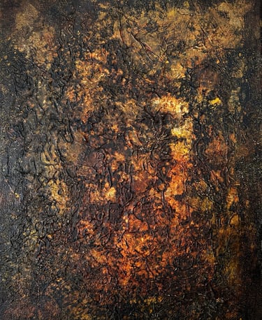 Abstarct portrait. Mixed media painting. Acrylic painting textures. Ditchling. Sussex artist Laurence Moracchini