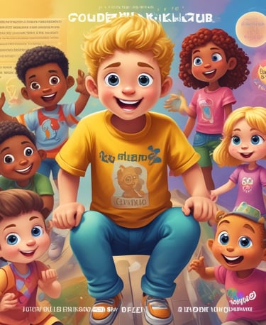 A colorful digital ebook cover featuring a child as the main character in a magical forest adventure.