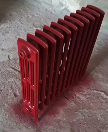 ozel renk kırmızı kolonlu döküm radyatör