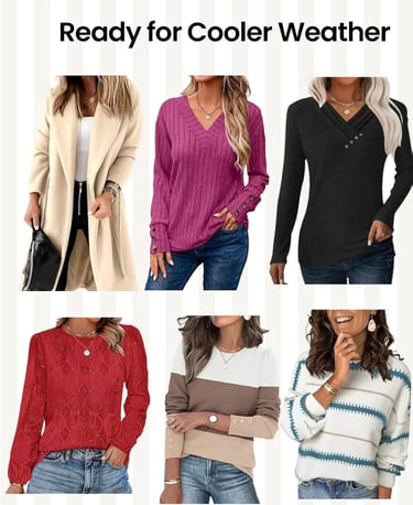 Womans long sleeve shirt sweaters and coat for fall and winter