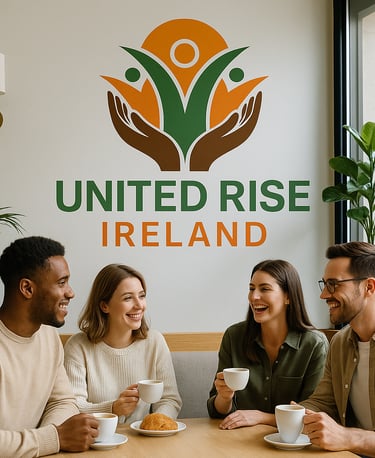 a group of people sitting at a table with coffee cups