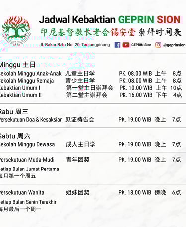 gereja di tanjung pinang jadwal kebaktian
