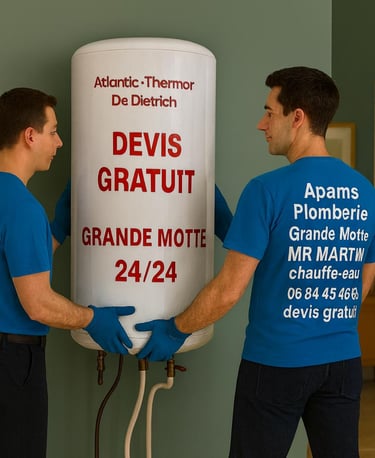 Plomberie entreprise artisan plombier entretien chauffe eau Atlantic Thermor la grande motte