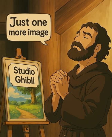 Monk praying to Ghibli art: 'Just one more image'