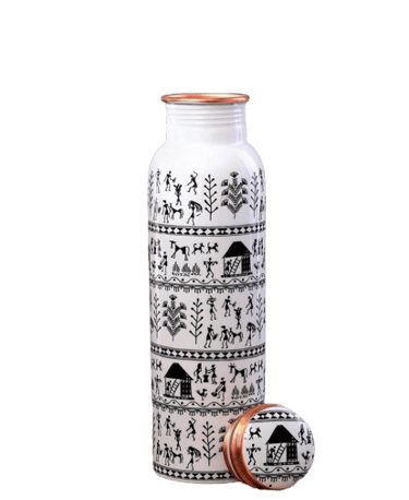 Meena Print Copper Bottle – Handcrafted & Decorative