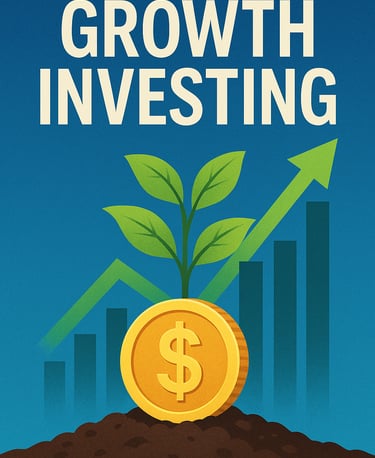 IMMAGINE CHE FA VEDERE LA CRESCITA IN UN GRAFICO CHE SALE E UNA PIANTINA CHE CRESCE GROWTH INVESTING