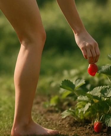 cueillette des fraises pour la journée mondiale du jardinage nu