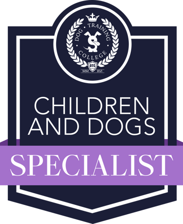 Children and dogs specialist dog training badge 