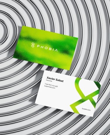 Tarjetas de visita de Phobia Las sobre varas de aluminio