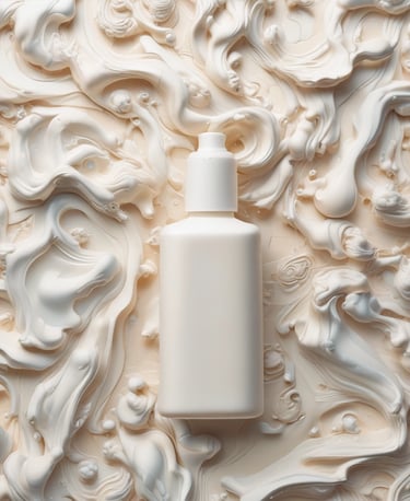 Close-up of a woman gently applying cream to her face, highlighting smooth, radiant skin.