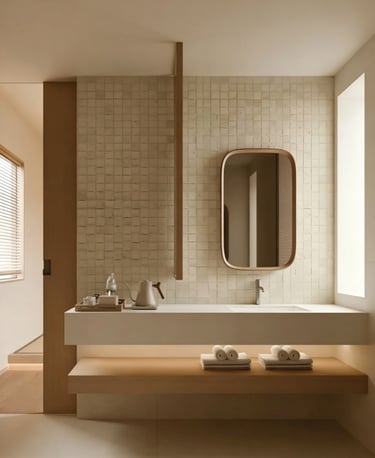 Bestone Materials interior project application, lightweight MCM flexible stone tiles used in modern 