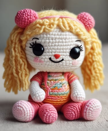 Close-up of colorful crochet yarns and hooks arranged neatly on a wooden table