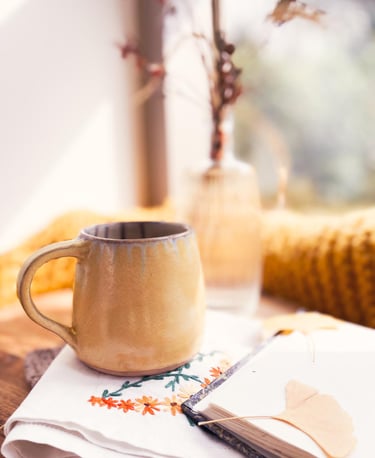A handmade ceramic mug