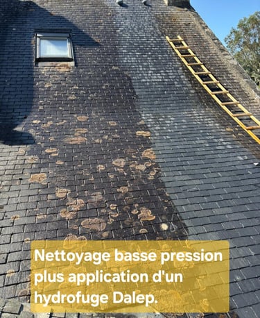 Nettoyage dun toit en ardoises bretonne