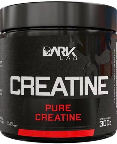 Pote preto de Creatina Dark Lab Pure: eficiência garantida e aprovada pela ABENUTRI.