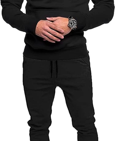 black two piece hoodie and sweatpants set