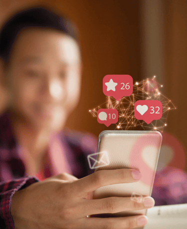 Person on Instagram getting engagement