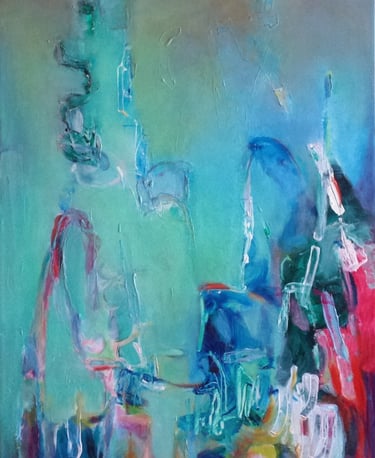 FREINDLY ENCOUNTER - acrylic painting by Paulette Melanson