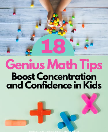 Genius Math Tips  Cover colorfull beads and little hands