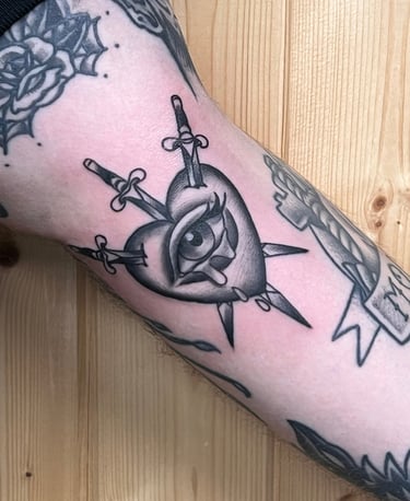 Three swords neo traditional tattooo