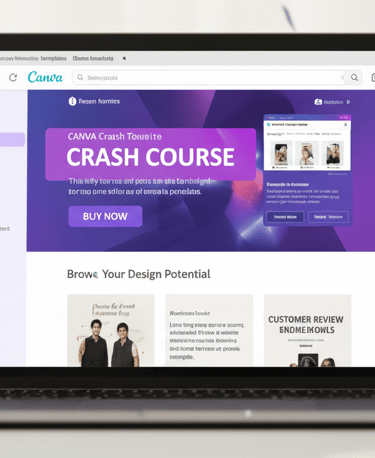 a laptop computer screen showing a crash course