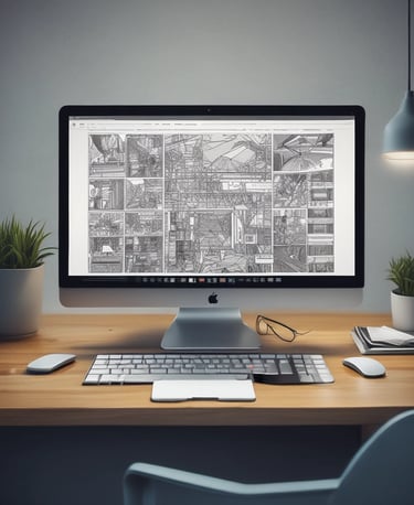 A window display featuring the words 'Free Delivery' painted in bold, red and yellow script. The background is brown with some decorative black designs on the sides. There is a red frame around the window and cardboard packaging material at the bottom.
