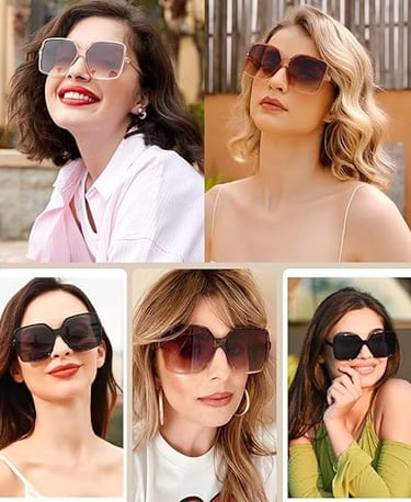 Oversized Square Sunglasses for Women