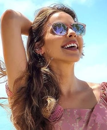 Polarized Sunglasses for Women, Square Mirrored Trendy Shades