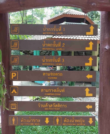 lampi waterfall khao lak information board