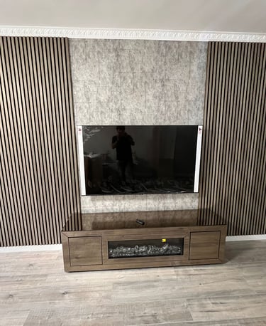 a television set up in a living room