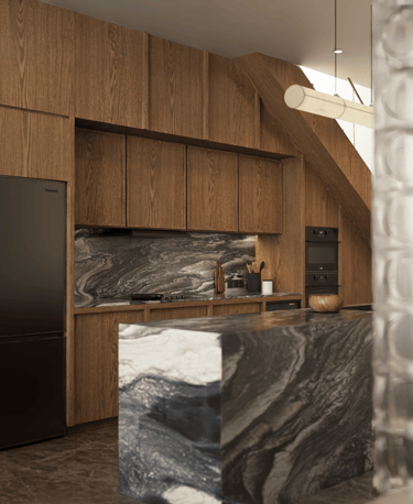 Luxury penthouse kitchen design Dubai Marina