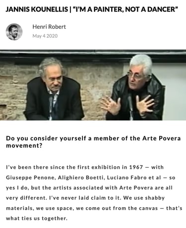 Interview Jannis Kounellis