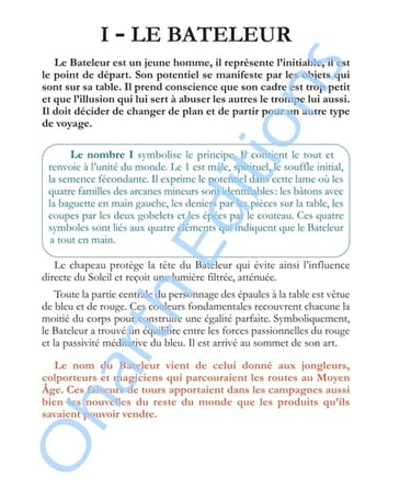 Le concept de la carte du Bateleur extrait du livre Tarot de Marseille le sens par l'image