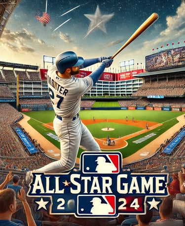 MLB All-Star Game 2024 at Globe Life Field with close-up of players and cheering fans