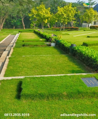 Makam Klaster muslim di san diego hills memorial park karawang tipe semi private