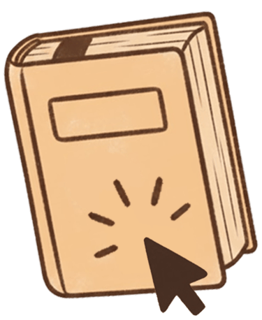 a book with magic cursor on it