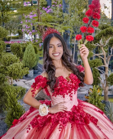 quinceañera en sesion fotografica vivero eden